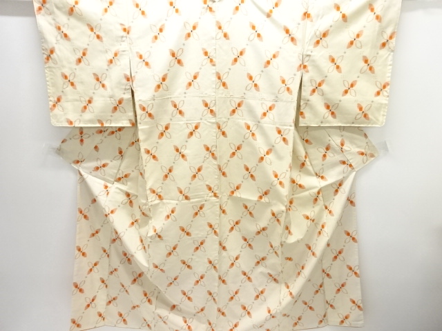 JAPANESE KIMONO / YONEZAWA TSUMUGI / ENSEMBLE / WOVEN FLOWER